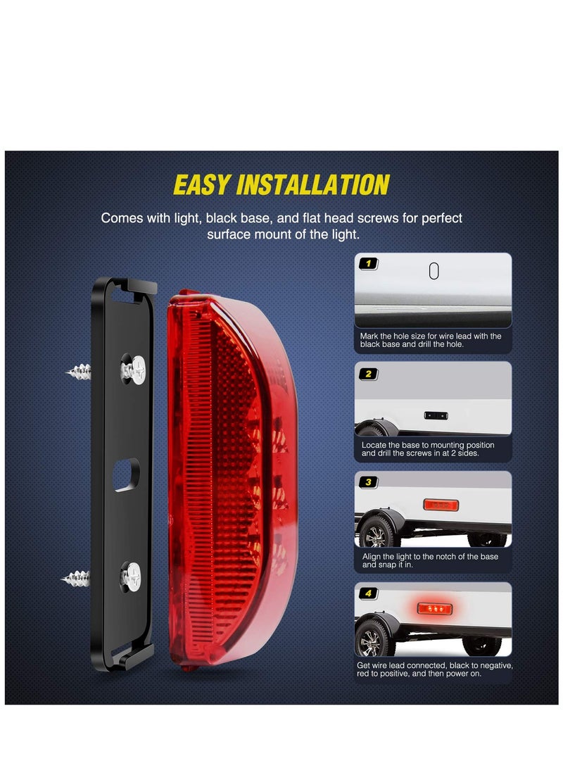 LED Marker Light TL-33 4PCS 3.9 Inch 3 Led Truck Trailer Light Front Rear LED Side Marker Lights Clearance Indicator Lamp Waterproof Sealed Surface Mounted LED Marker Light - Image 5